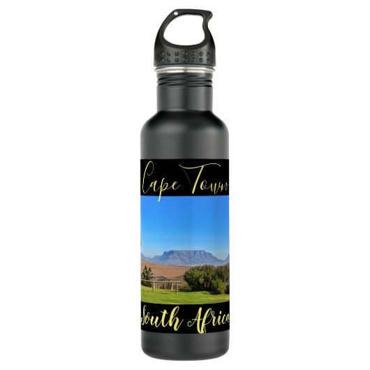 Kaapstad Uitzicht gras Zuid-Afrika Waterfles (Voorkant)