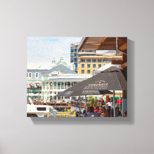Kaapstad ZA Waterfront Stadsgezicht Leven Canvas Afdruk