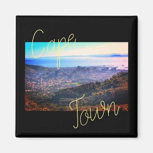 Kaapstad ZA Zuid-Afrika Oceaan Panorama Magnet Magneet (Voorkant)