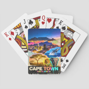 Kaapstad Zuid-Afrika Berg Zee Safari Collage Pokerkaarten