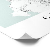 Kaapstad Zuid-Afrika Blauwe Straatkaart Poster (Hoek)