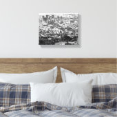 Kaapstad Zuid-Afrika Cityscape Monochrome Canvas Afdruk (Insitu (Slaapkamer))