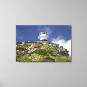 Kaapstad, Zuid-Afrika. Een vuurtoren op de Canvas Afdruk