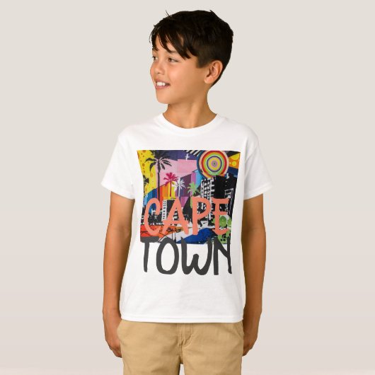 Kaapstad Zuid-Afrika Graffiti shirt, Boy's 2 T-shirt (Voorkant volledig)