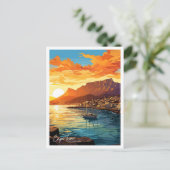 Kaapstad Zuid-Afrika Kunst Reizen Illustratie Briefkaart (Staand voorkant)