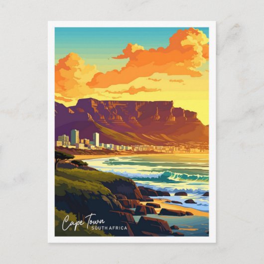 Kaapstad Zuid-Afrika reis illustratie Briefkaart (Voorkant)