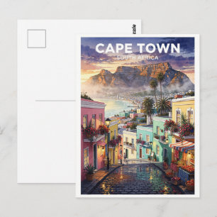 Kaapstad Zuid-Afrika Reis in Retro Stijl Briefkaart