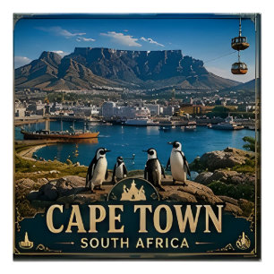 🧲 Kaapstad Zuid-Afrika Reisherinnering om te Beho Perfect Poster