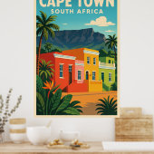 Kaapstad, Zuid-Afrika reisposter, Poster (Keuken)