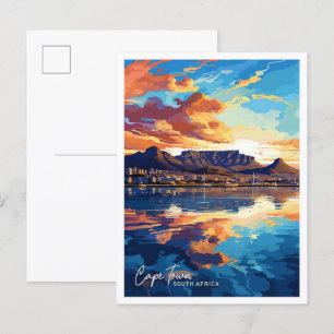 Kaapstad Zuid-Afrika Reizen  Illustratie Briefkaart
