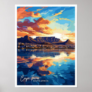 Kaapstad Zuid-Afrika Reizen  Illustratie Poster