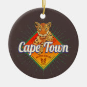 Kaapstad Zuid-Afrika Retro Leopard  Keramisch Ornament (Voorkant)