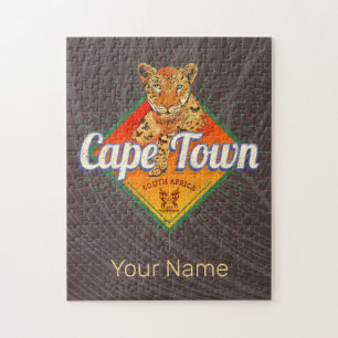 Kaapstad Zuid-Afrika Retro Leopard Legpuzzel