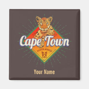 Kaapstad Zuid-Afrika Retro Leopard  Magneet