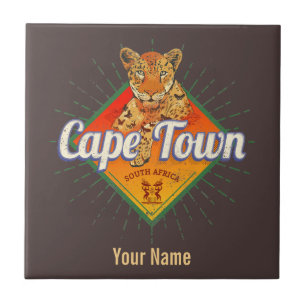 Kaapstad Zuid-Afrika Retro Leopard Tegeltje