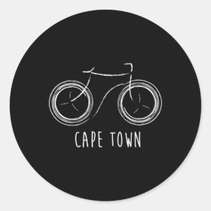 Kaapstad Zuid-Afrika Schattelijke Oude Retro Fiets Ronde Sticker