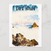 Kaapstad Zuid-Afrika Tafelberg Waterverf Briefkaart (Voorkant)