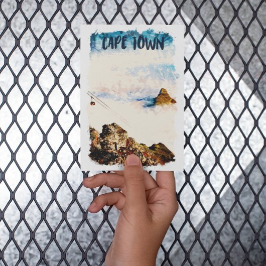 Kaapstad Zuid-Afrika Tafelberg Waterverf Briefkaart