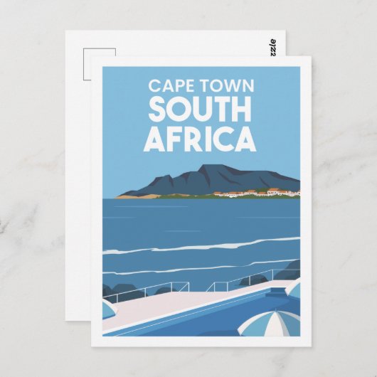 Kaapstad Zuid-Afrika Travel Place Illustratie Briefkaart (Voorkant / Achterkant)