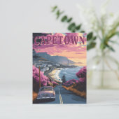 Kaapstad, Zuid-Afrika Vintage Reizen Briefkaart (Staand voorkant)