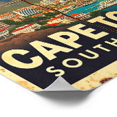 Kaapstad - Zuid-Afrika Vintage Travel Poster (Hoek)