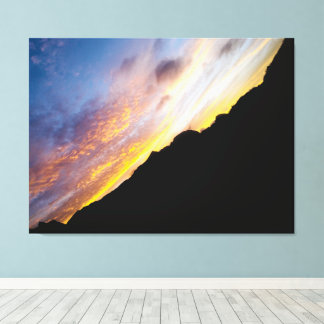 Kaapverdië Abstracte Zonsondergang Diagonale Berg Canvas Afdruk