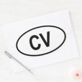 Kaapverdië "CV" Ovale Sticker (Envelop)