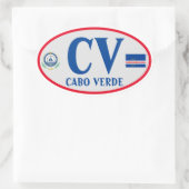 Kaapverdië / Kaapverdische ovale Stickers (Tas)
