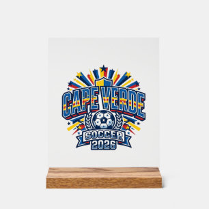 Kaapverdië Voetbal 2026 Voetbal Vet Land Typografi Acryl Bord