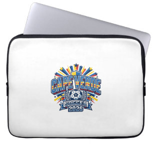 Kaapverdië Voetbal 2026 Voetbal Vet Land Typografi Laptop Sleeve