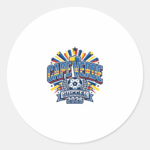 Kaapverdië Voetbal 2026 Voetbal Vet Land Typografi Ronde Sticker