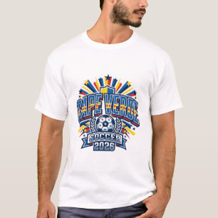 Kaapverdië Voetbal 2026 Voetbal Vet Land Typografi T-shirt