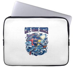 Kaapverdië Voetbal Skelet Aanvaller Landen Premium Laptop Sleeve