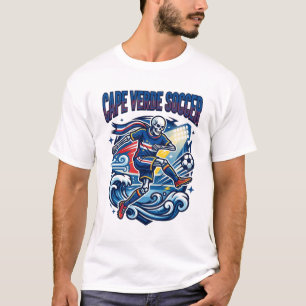 Kaapverdië Voetbal Skelet Aanvaller Landen Premium T-shirt