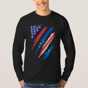Kaapverdisch Amerikaanse Patriottengroei Hart Vlag T-shirt