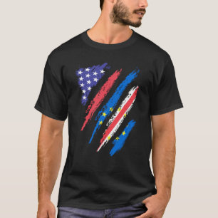 Kaapverdisch Amerikaanse Patriottengroei Hart Vlag T-shirt