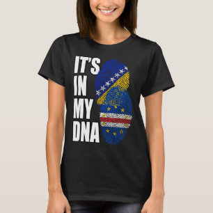 Kaapverdische en Bosnische Mix DNA Vlag Erfgoed T-shirt