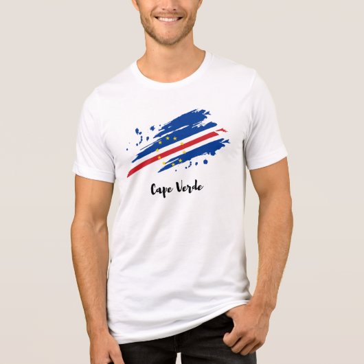 Kaapverdische gescheurde vlag Tri-Blend shirt (Voorkant)