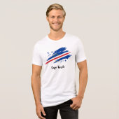 Kaapverdische gescheurde vlag Tri-Blend shirt (Voorkant volledig)
