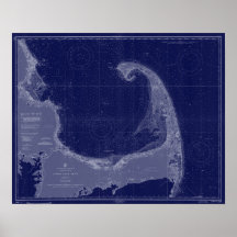 Kaapverdische Kaart (Nautical Chart Blue Art)
