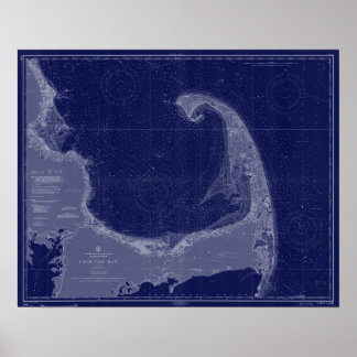 Kaapverdische Kaart (Nautical Chart Blue Art) Poster