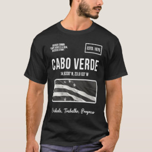 Kaapverdische kleren Cabo Verde Kaapverdische vlag T-shirt