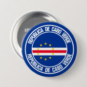 Kaapverdische ronde Embleem Button 7,6 Cm (Voorkant /achterkant)