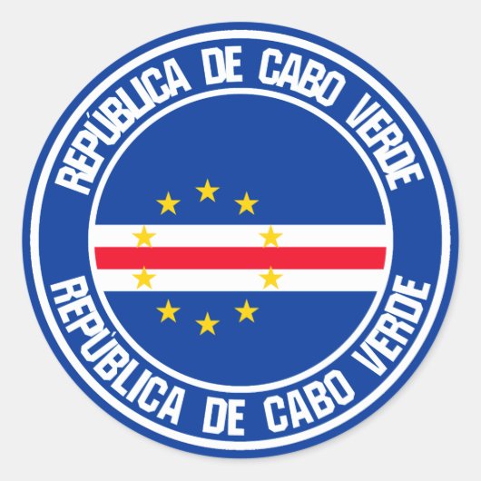 Kaapverdische ronde Embleem Sticker (Voorkant)