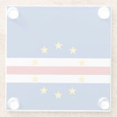 Kaapverdische vlag glazen onderzetter (Achterkant)