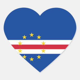Kaapverdische vlag Heart Sticker