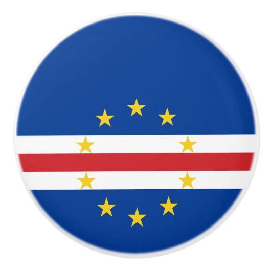 Kaapverdische vlag keramische knop (Voorkant)