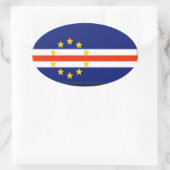 Kaapverdische vlag ovale sticker (Tas)