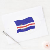 Kaapverdische vlag ovale sticker (Envelop)