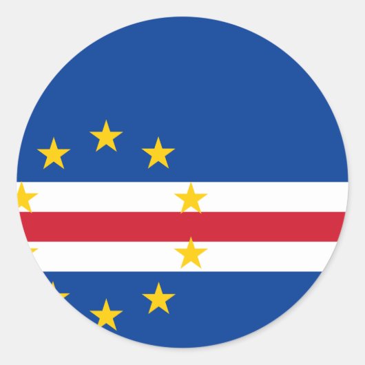 Kaapverdische vlag ronde sticker (Voorkant)